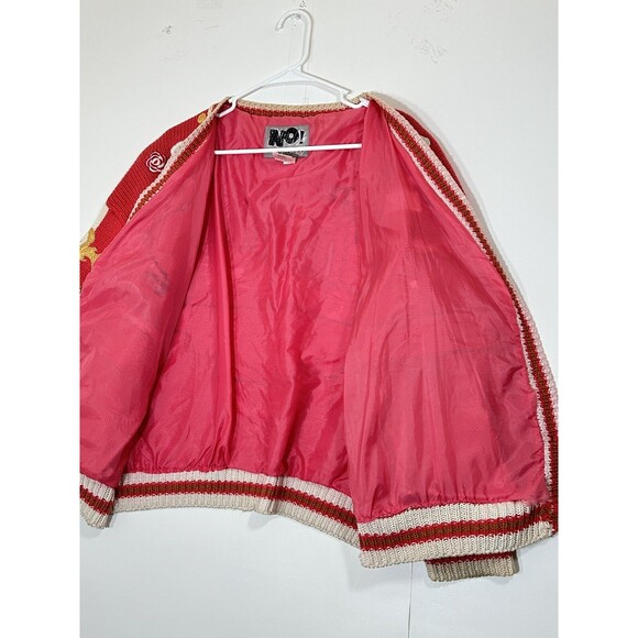 VTG NO! The Jeans Revolt One Size Embroidered Sweater Circus Dream Pink Red RARE - Picture 9 of 16